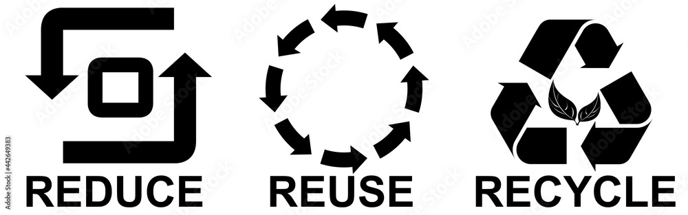 set of reduce reuse recycle element concept. easy to modify set of reduce reuse recycle element concept. easy to modify