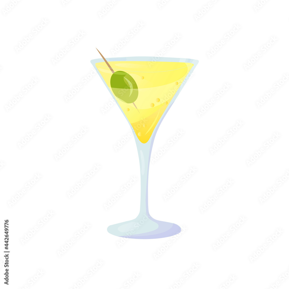 tasty yellow summer cocktail with fruit