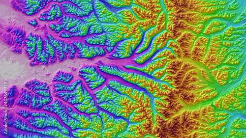 Colorful Digital Elevation Model in Sakha  Russia