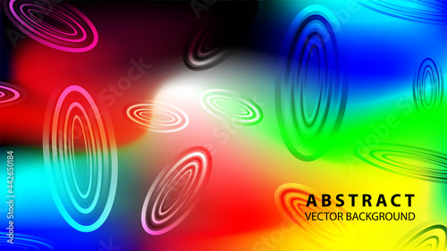 Abstract colorful oval background with gradient color - vector