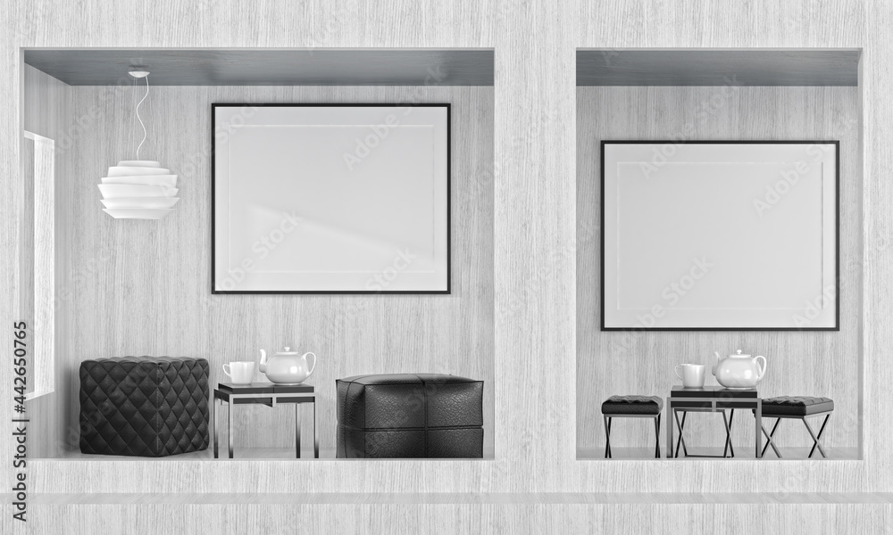 Picture frame with upholstered furniture in the living room