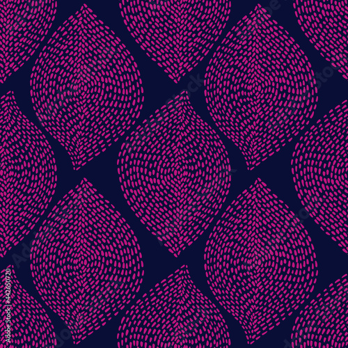 Hand drawn boho seamless background. Abstract dotted shapes natural ethnic seamless textile and fabric design. 