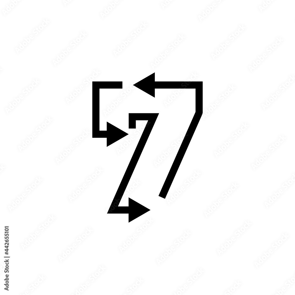 7 seven number recycle logo vector icon illustration 7 seven number recycle logo vector icon illustration