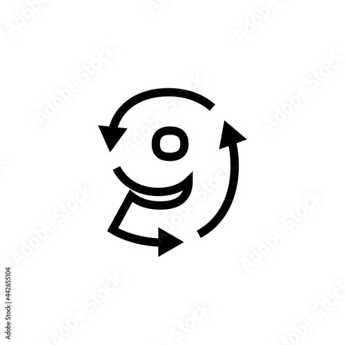 9 nine number recycle logo vector icon illustration