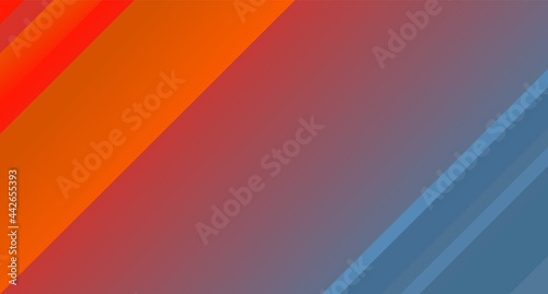 Abstract geometric red with blue background. Diagonal lines and stripes. Modern laconic design. Minimalist style. Vector