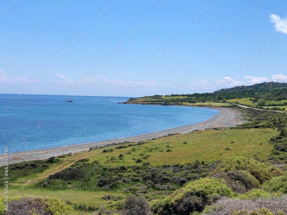 Coastline of the Greek island Samothraki