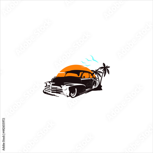 Woody surf wagon illustration Woody Wagon vector Images logo design inspiration