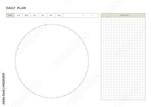 Notes  scheduler  diary grid document template illustration.