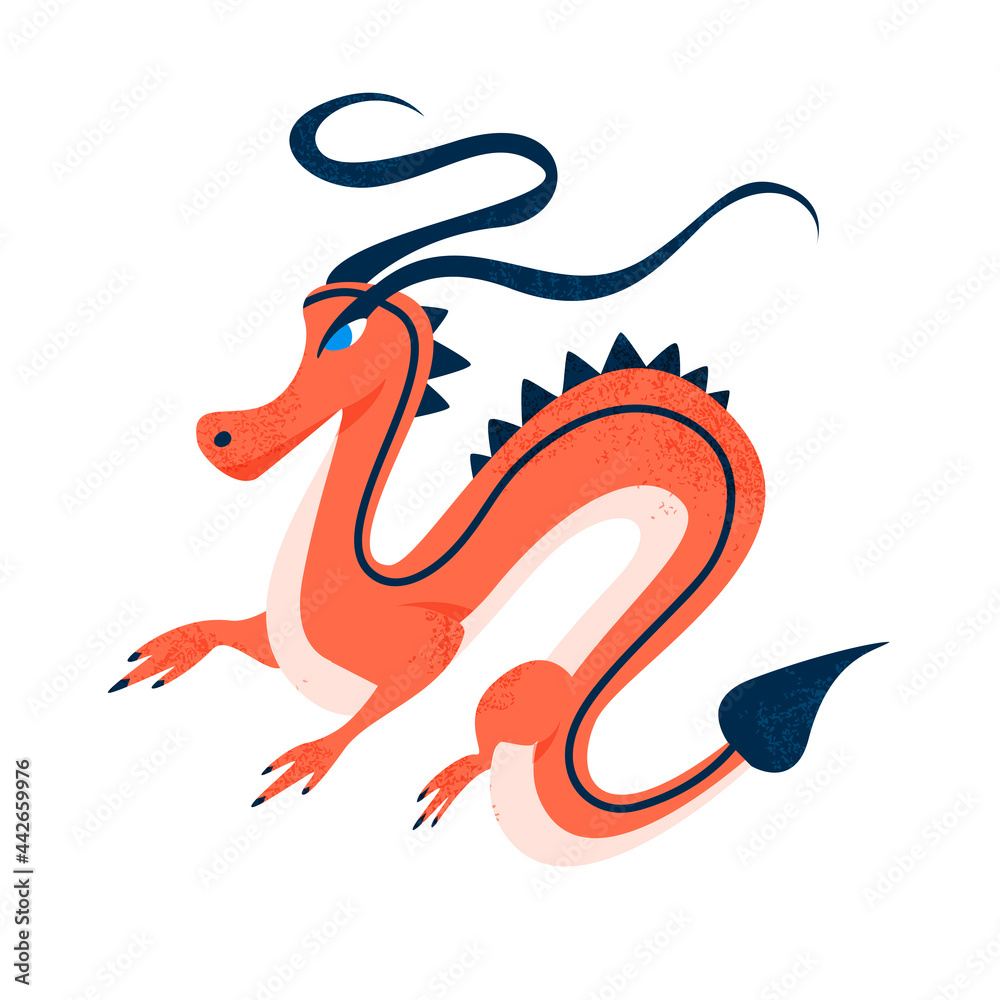 Mythology monster silhouette background. Asian ancient dragon flat cartoon illustration. Traditional Japanese culture animal symbol banner design. Mythology monster silhouette background. Asian ancient dragon flat cartoon illustration. Traditional Japanese culture animal symbol banner design.