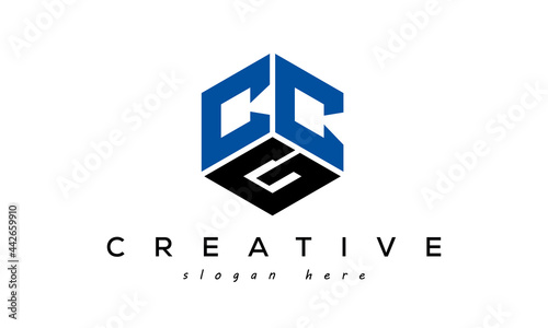CCG letters creative logo with hexagon photo