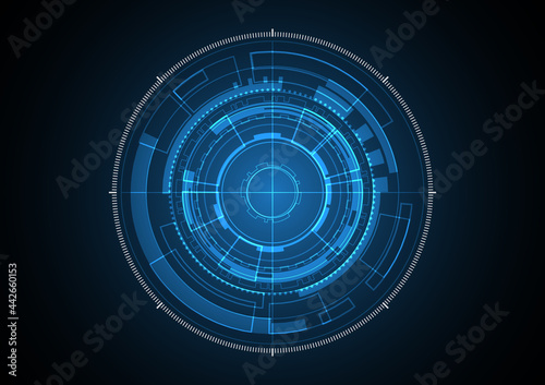 Technology abstract future radar circle background