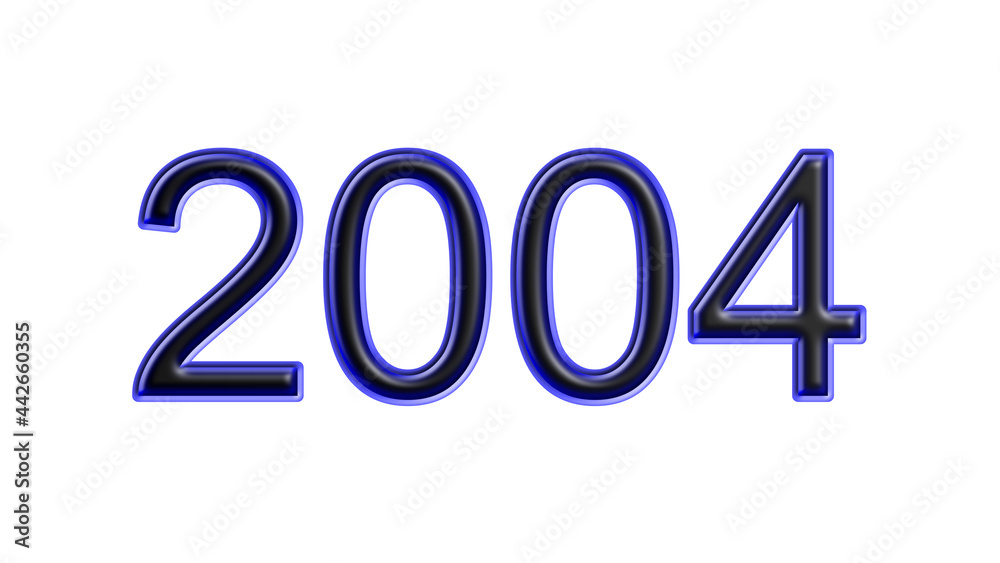 blue 2004 number 3d effect white background blue 2004 number 3d effect white background