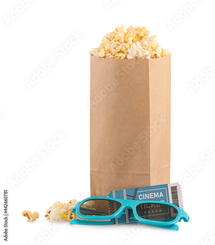 Paper bag with tasty popcor...