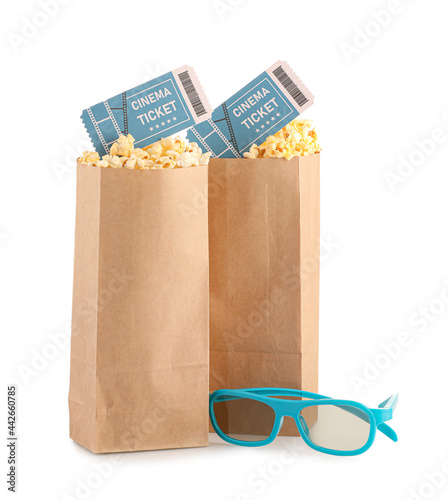 Paper bags with tasty popco...