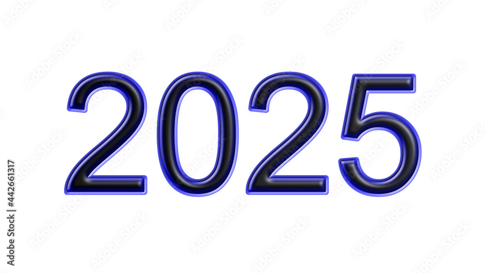 blue 2025 number 3d effect white background blue 2025 number 3d effect white background