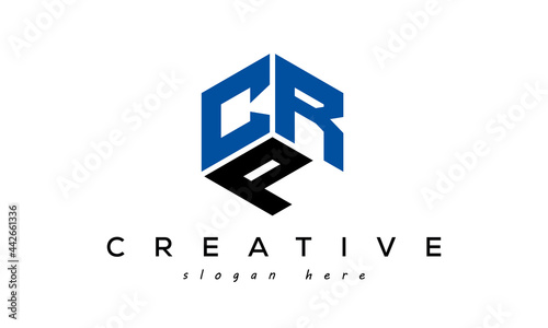 CRP letters creative logo with hexagon
