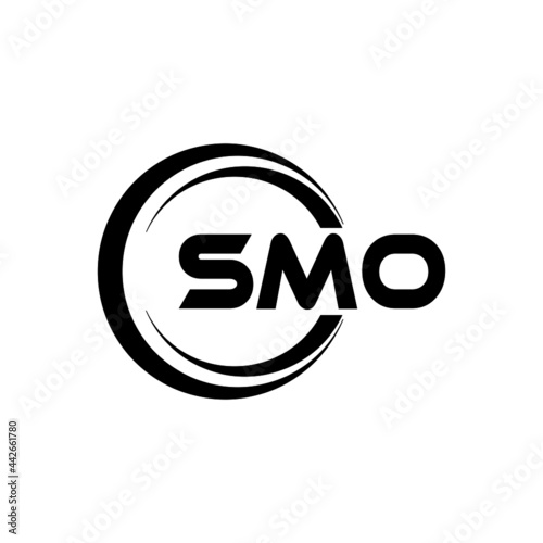 SMO letter logo design with white background in illustrator, vector logo modern alphabet font overlap style. calligraphy designs for logo, Poster, Invitation, etc.