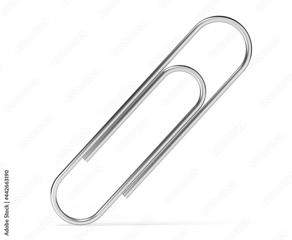 Metal paper clips isolated on white background Metal paper clips isolated on white background