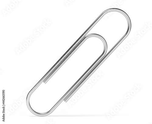Metal paper clips isolated on white background