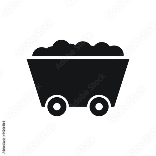 Coal trolley icon design. vector illustration