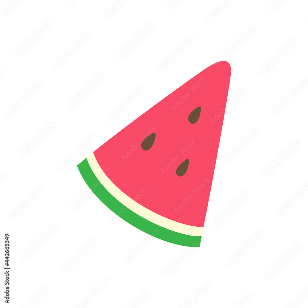 Fresh watermelon slice on a white background.