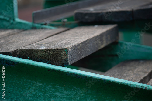 wooden steps on iron reinforcement 