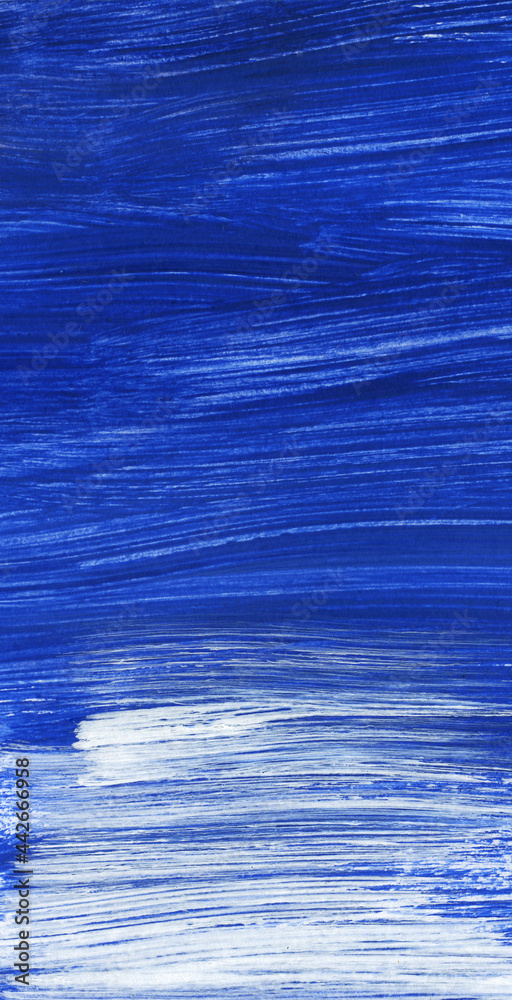 the background is painted in blue and white, the texture of the smear, the paint is real