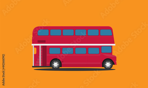 A vector illustration of a red london bus