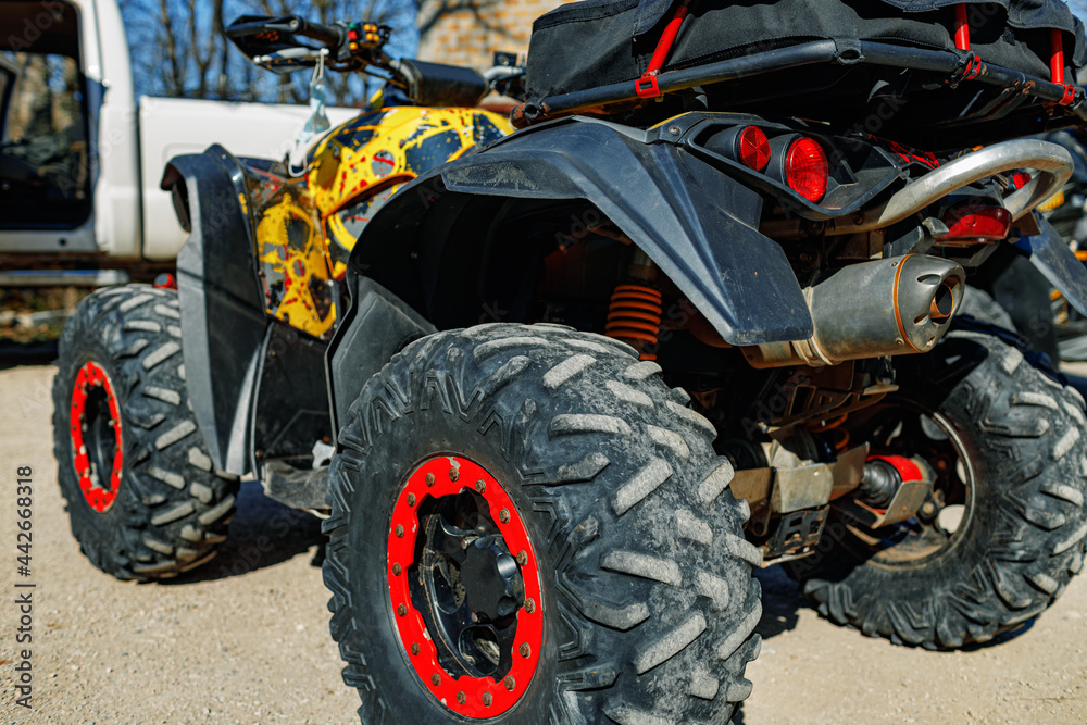 Obraz premium Details of Atv quad bike close up