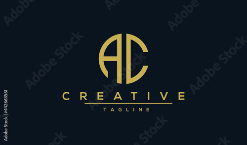 CA,AC ,C ,A Abstract letters Logo Monogram AC badge logo