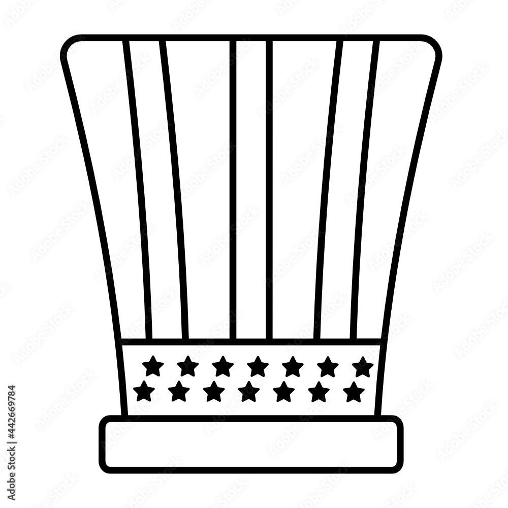An old American hat with a flag Concept,  Uncle Sam Cap Vector Icon Design, US Independence Day Symbol, USA federal holiday Sign, Memorial or Patriot Day Stock illustration