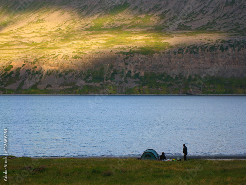 Zelten am Fjord auf Island photo