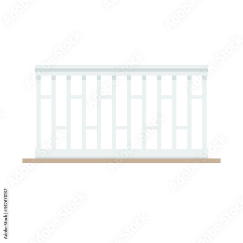Railing vector. Railing on white background. wallpaper. free space for text. copy space.