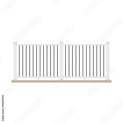 Railing vector. Railing on white background. wallpaper. free space for text. copy space.