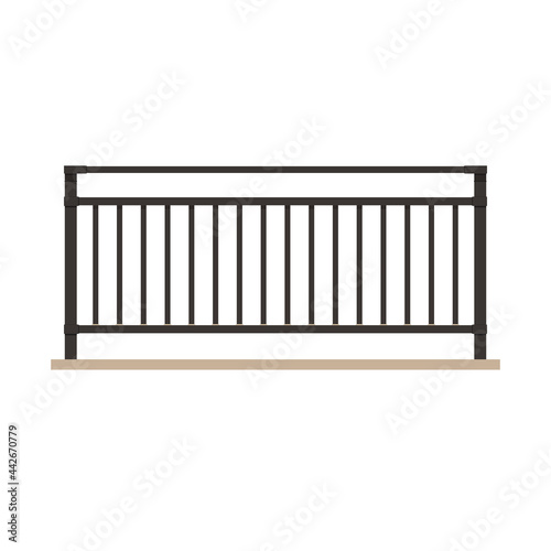Railing vector. Railing on white background. wallpaper. free space for text. copy space.
