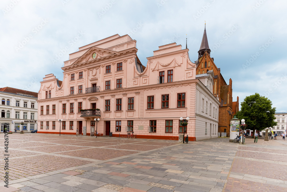 Rathaus Güstrow; Mecklenburg-Vorpommern, Deutschland