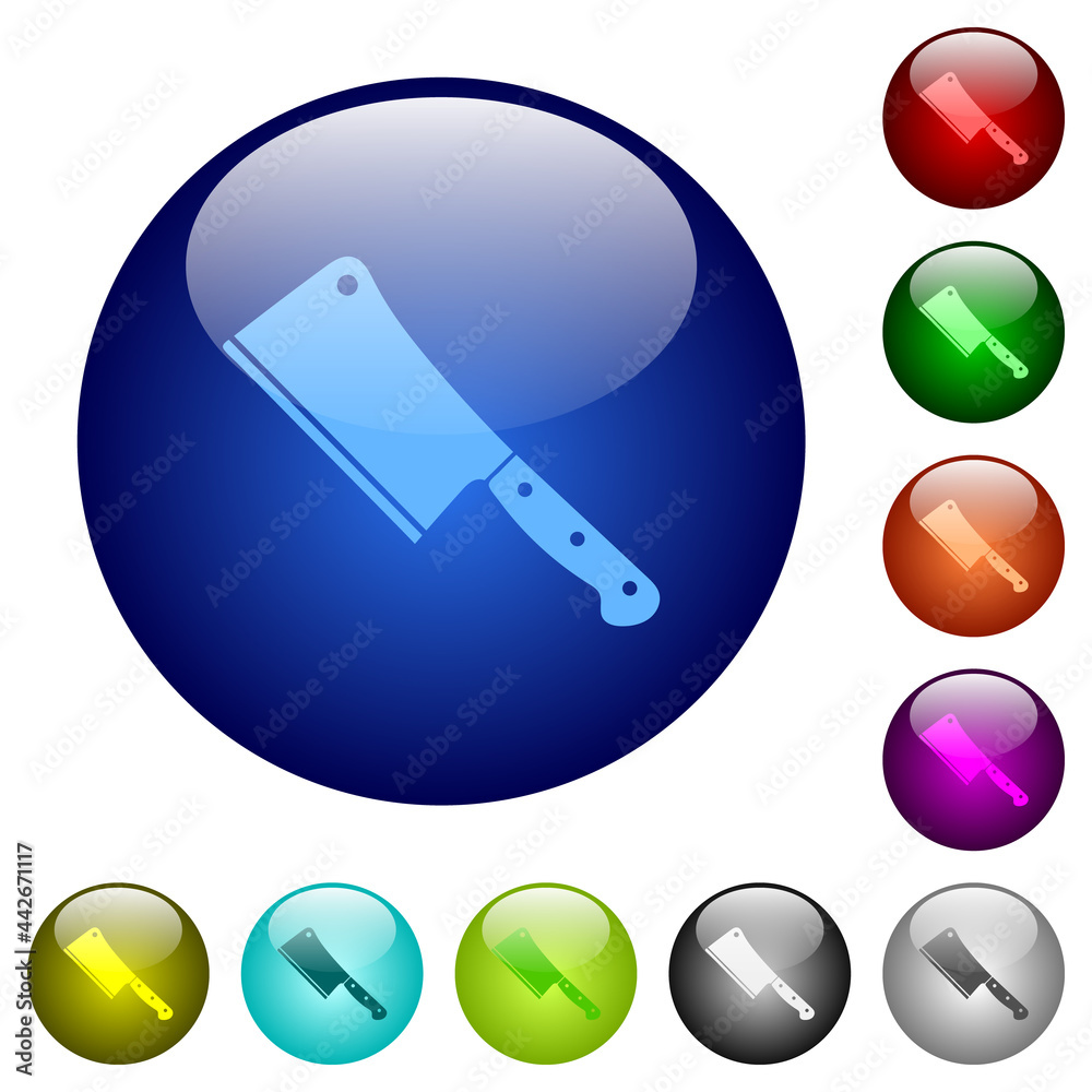 Meat cleaver knife color glass buttons Meat cleaver knife color glass buttons