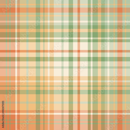 Seamless pattern in orange and green colors for plaid, fabric, textile, clothes, tablecloth and other things. Vector image.