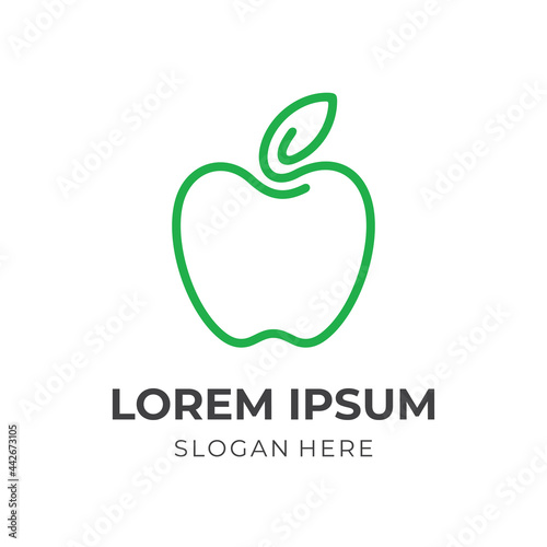 apple logo design with line green color style
