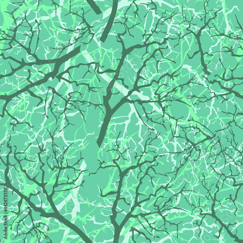 Seamless tree branches like lightning. Vector graphics.