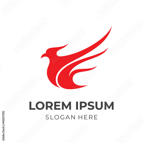 eagle logo template with flat red color style
