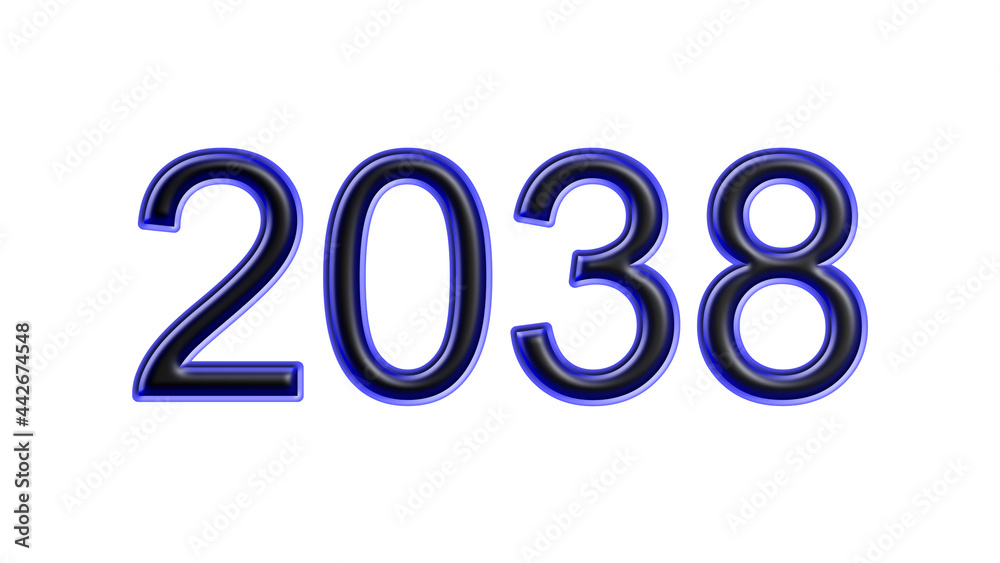 blue 2038 number 3d effect white background blue 2038 number 3d effect white background