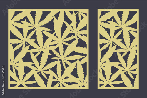 Abstract cannabis leaves laser cut pattern