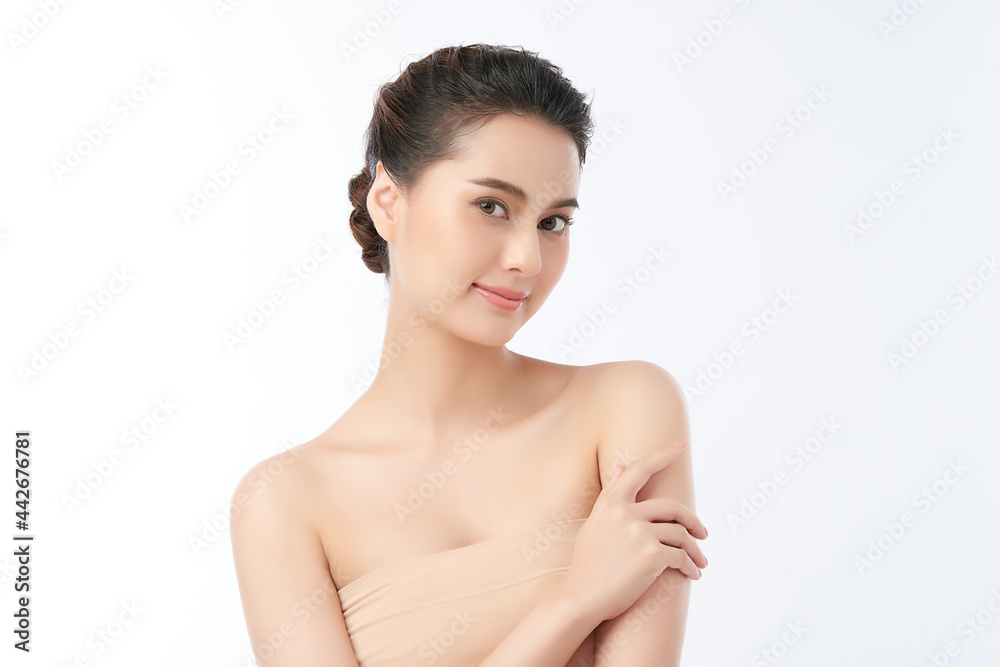 Beautiful young asian woman with clean fresh skin on white background, Face care, Facial treatment, Cosmetology, beauty and spa, Asian women portrait. Beautiful young asian woman with clean fresh skin on white background, Face care, Facial treatment, Cosmetology, beauty and spa, Asian women portrait.