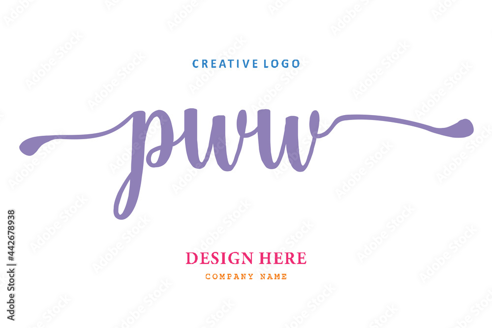 Fototapeta premium PWW lettering logo is simple, easy to understand and authoritative