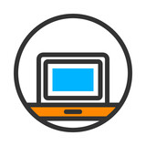 Laptop , Education filled outline icon.