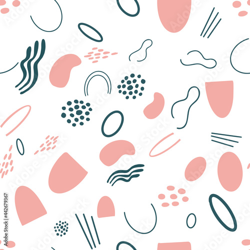 Abstract geometric, natural shapes in a minimalistic Scandinavian style.