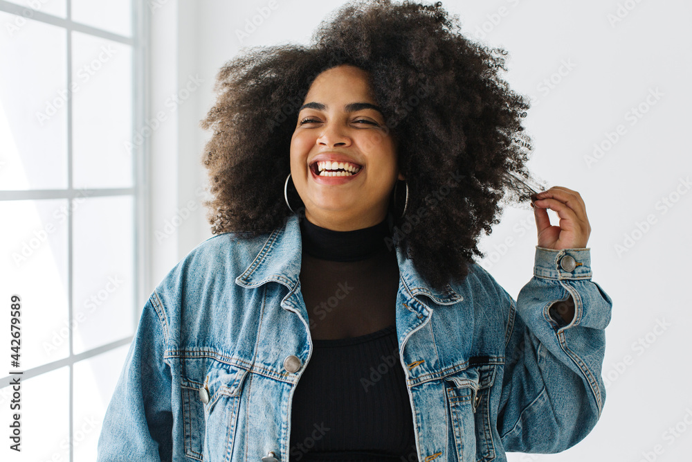 © (JLco) Julia Amaral - Beautiful woman smiling in demin jacket © (JLco) Julia Amaral - Beautiful woman smiling in demin jacket