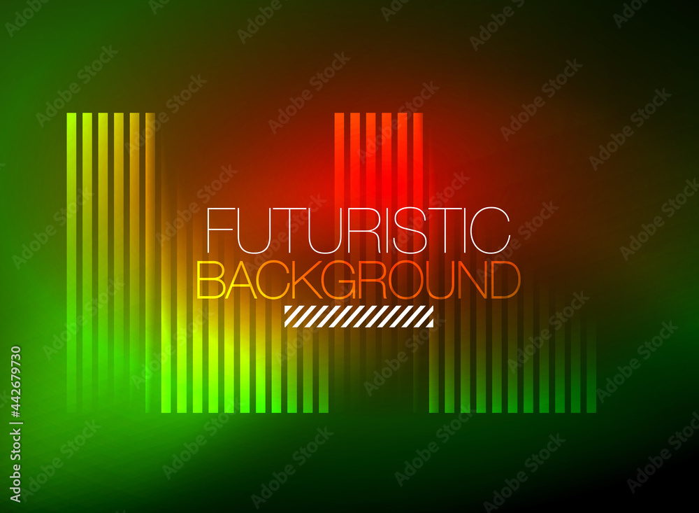 Bright neon color techno abstract background, shiny glowing neon lines in the dark background Bright neon color techno abstract background, shiny glowing neon lines in the dark background