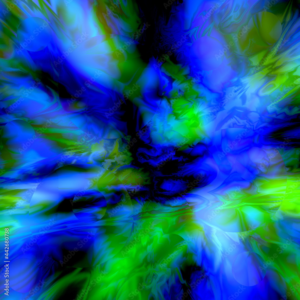 Vibrant blue green abstract